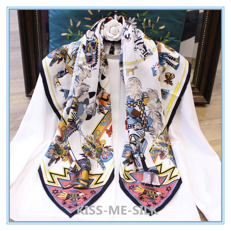 

KMS Classic Ketzyna Twill Silk Square Scarf Silk Scarf Mulberry-Silk Shawl Women 90*90CM/50G
