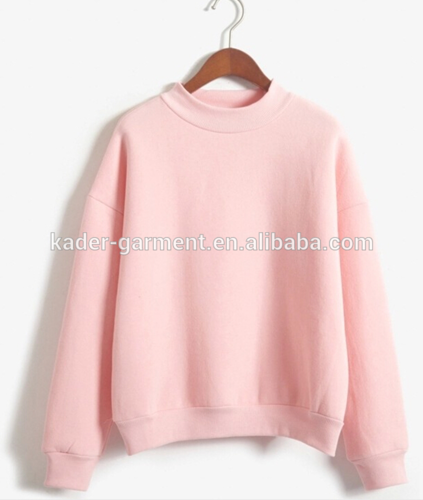 

custom new colorful pullover girls plain fleece sweatshirts, Beige