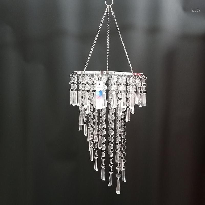 

Camal 1PCS Assembled 59CM Hanger 22CM Chrome Centerpiece Frame 40mm Pendant Acrylic Beads Chain Chandelier Wedding Party Decora1