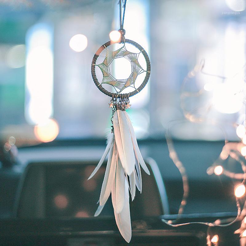 

Car Mini Dream Accessory Interior For Girls Feather Car Mirror Hanging Pendant In Auto Ethnic Home Decor Lucky Ornaments1