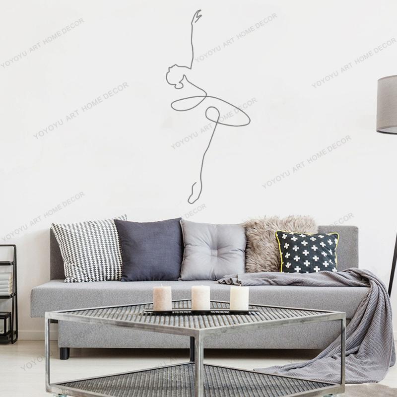 

Dance Line Draw Art Wall Sticker For Home Decor Living Room Fashion Wall Decals Valentines Removable Murals Wallpoof CX1582