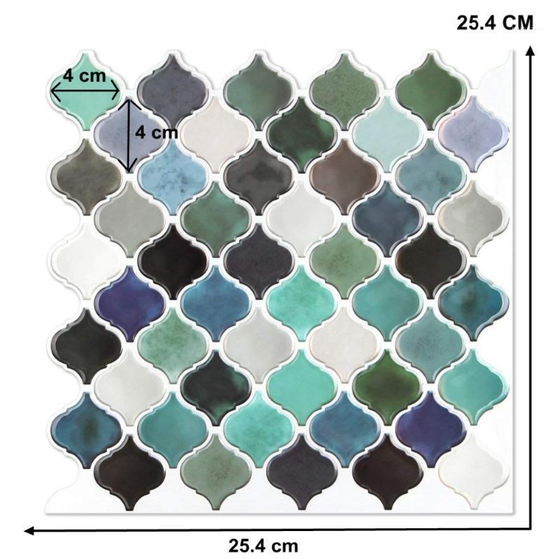 

Blue Baffle 3D Mosaic Wallpaper Ethylene Bathroom DIY Decoration1