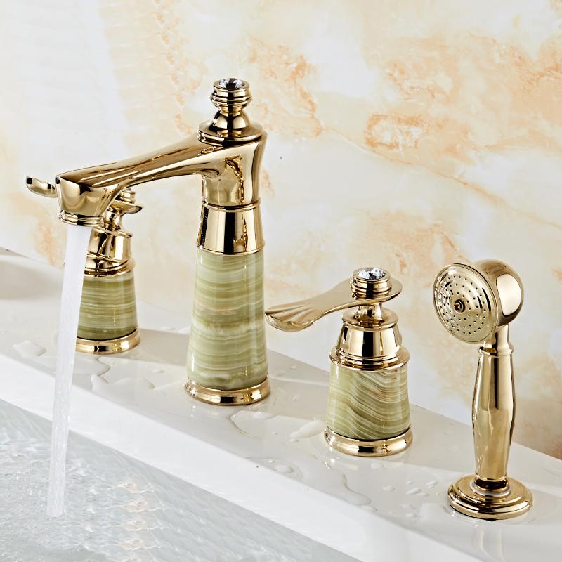 

Free Shipping Luxury Waterfall bathtub faucet bathroom bath tub mixer taps with hand 4 pieces set Bathub basin faucet