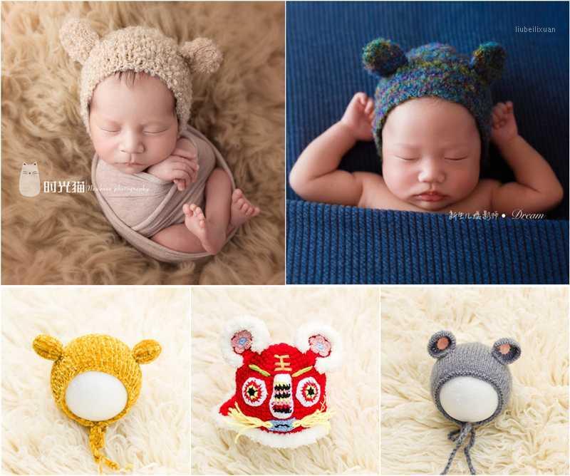 

Dvotinst Newborn Photography Props for Baby Knit Crochet Cute Animals Bonnet Hat Fotografia Accessorio Studio Shoots Photo Props1, Yellow