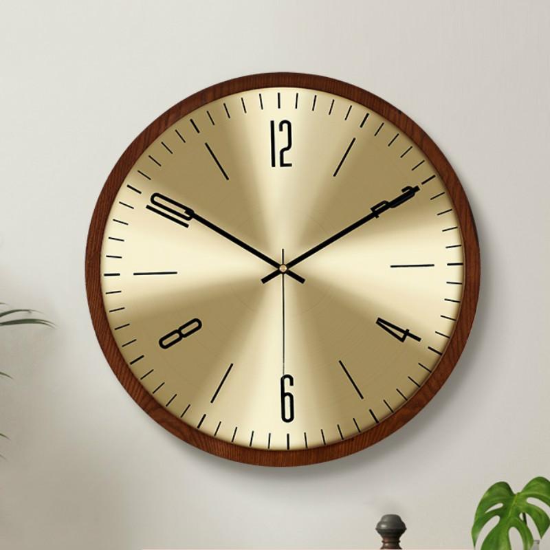 

Living Room Luxury Wall Clock Metal Wood Creative Nordic Silent Wall Watch Modern Shabby Chic Retro Clocks Duvar Saati Gift