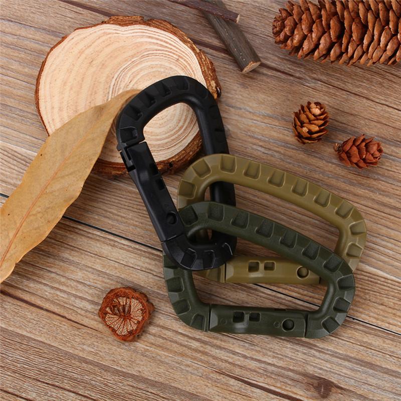 

Outdoor Camping Plastic Steel Carabiner D Shape Key Ring Clip Buckle Snap Hook