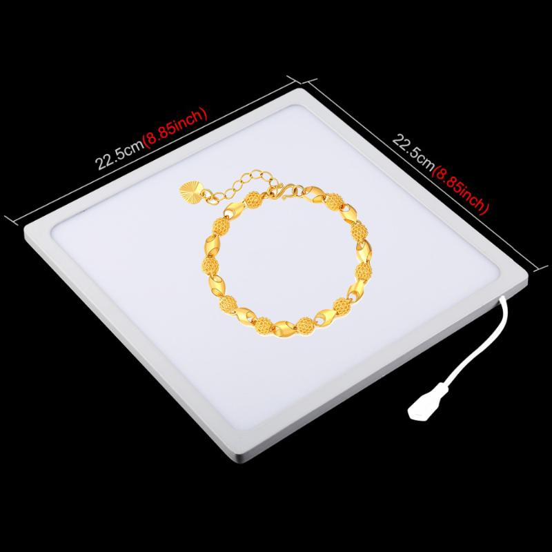 

20CM Photography USB LED Dimming Shadowless Background Bottom Light Shadow-free Lamp 800LM for Studio Softbox Jewelry Toy Photo