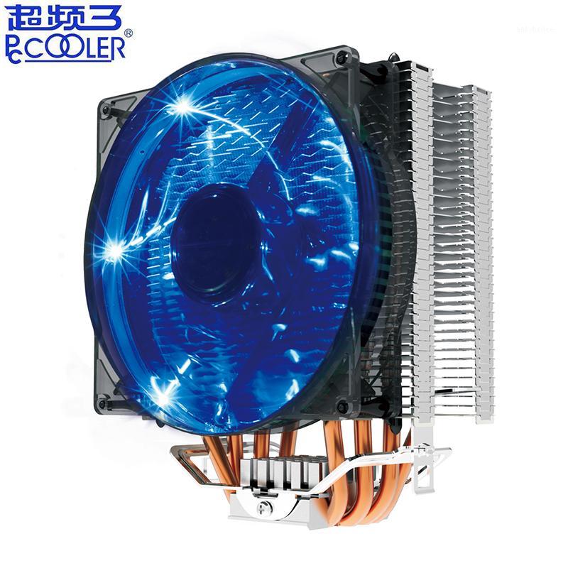 

Pccooler X4 4 Heatpipe CPU cooler 120mm blue LED PWM quiet fan for Intel 775 1155 1156 2011 AMD AM4 AM3 PC radiator cooling fan1