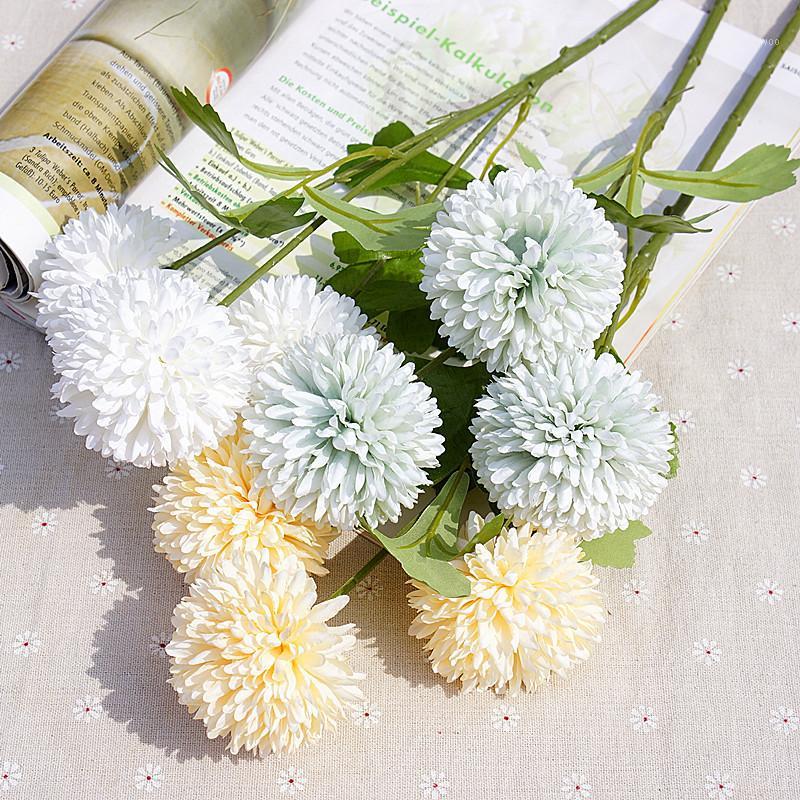 

3 heads dandelions Multi-layer Carnation vases for home decor artificial plants decorative flower scrapbook wedding Flower wall1