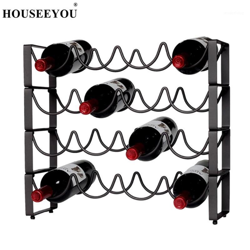 

Wrought Iron Red Wine Rack Bar Decoration Wine Bottle Holder Shelf Stacking Multi Bottle European Cabinet Display Stand1