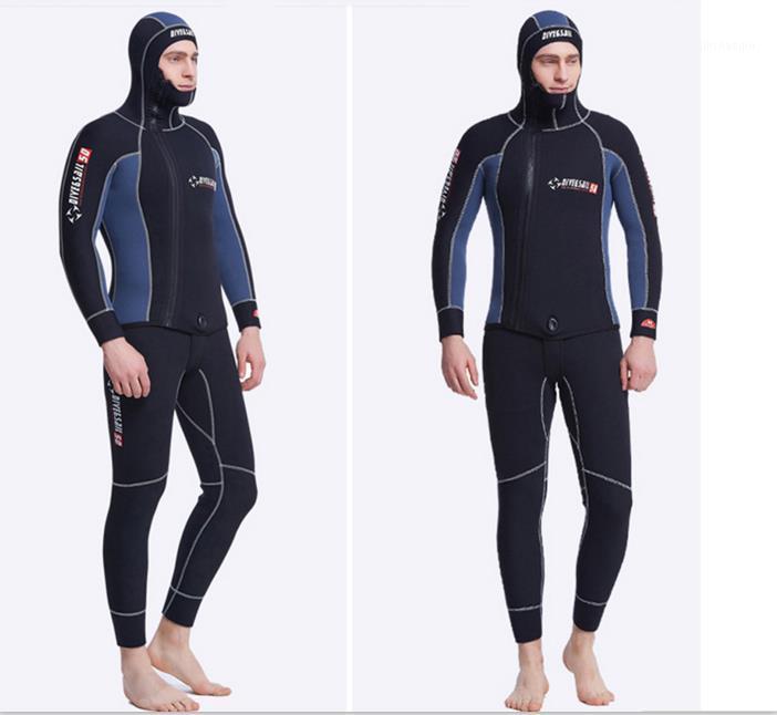 

Dive&Sail 5MM Wetsuit Men With Hood Neoprene Diving Scuba Jumpsuit Spearfishing Underwater Clothes 2-Piece Diving Equipment1
