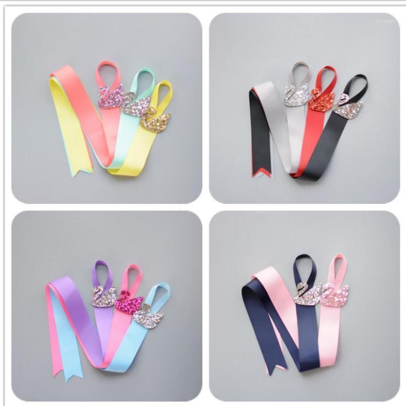 

SWAN Ribbon Rainbow Colors Toddlers Hair Clip Storage Tape Assorted Hairpins Holder Kids Hair Accessories Holding Band S21