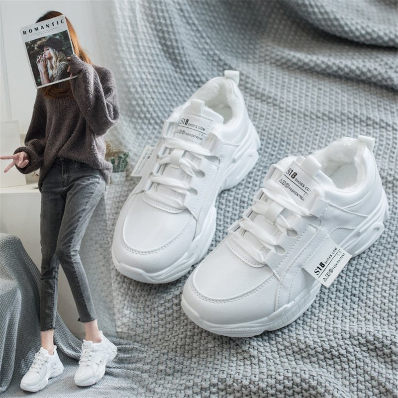 

2021 New Autumn Female Thick Women's Tennis Add Cotton Hot Father Shoes E5GP