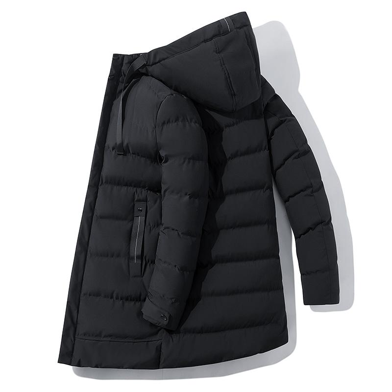 

Parkas de invierno para hombre,abrigo grueso acolchado de algodón,chaqueta acolchada, chaqueta roja con capucha,prendas vesti, Black