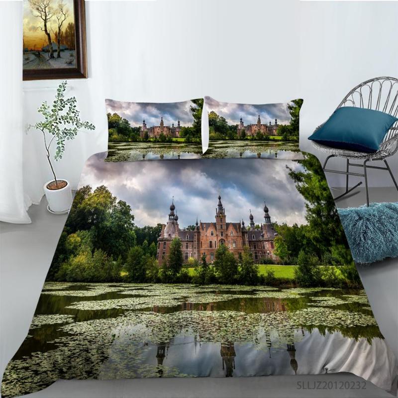 

3D European Architecture Printing Bedding set Au Us Eu  Full Queen King Bedding Set Comforter Cover