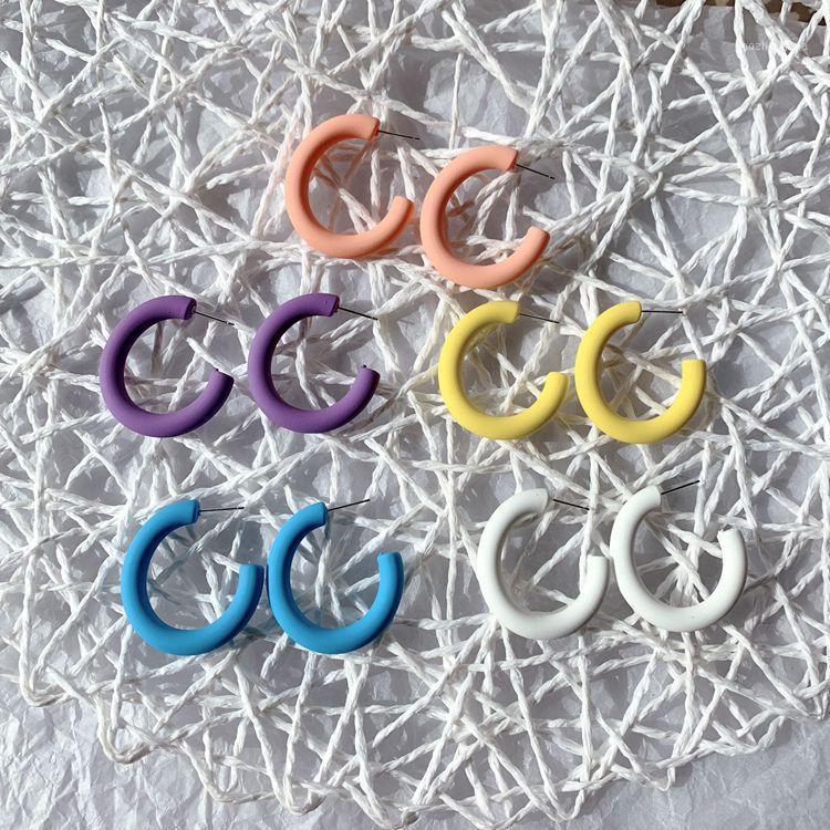 

Hoop & Huggie UJBOX Japanese Korean Candy Color Resin Acrylic Earrings For Women Girls Pink Purple Blue Yellow Jewelry, Golden;silver