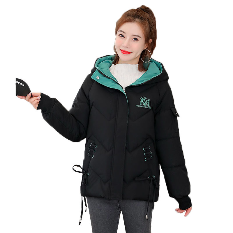 

Cotton Coat with New Winter Women's Jacket Hot Casual Fashion Feminine Temper Short Student Quilted More Size R378 Sj19, Green