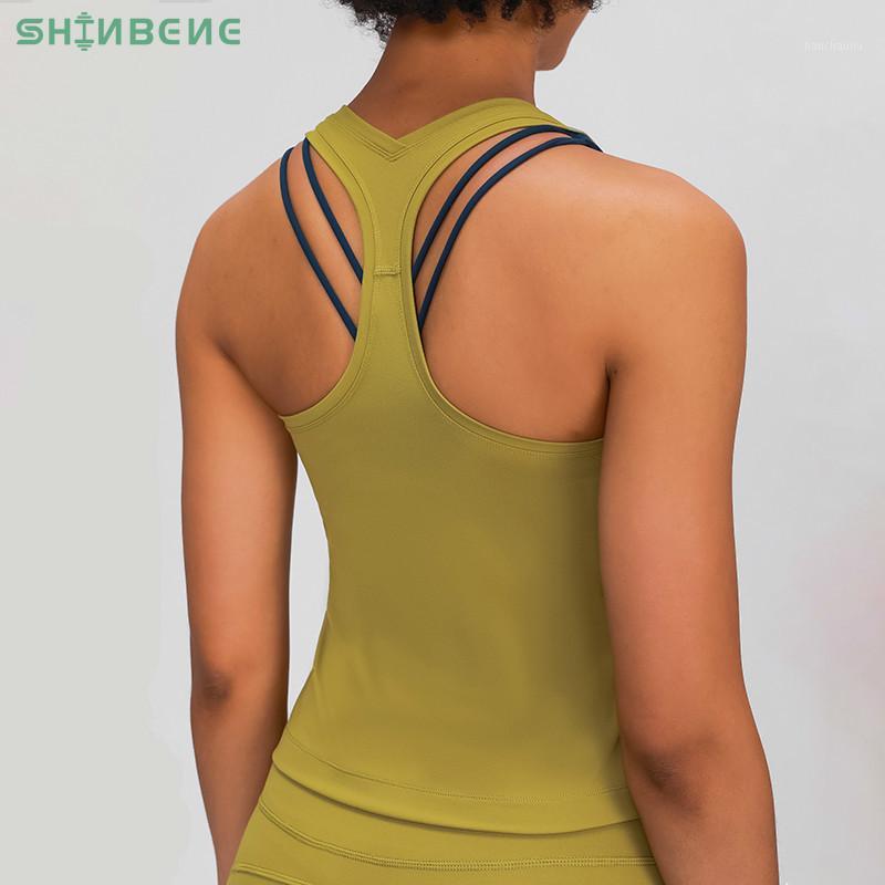 

SHINBENE RACERBACK Four-Way Stretchy Yoga Gym Running Tank Tops Women Buttery-Soft Naked-Feel Plain Fitness Sport Workout Vest1, Black