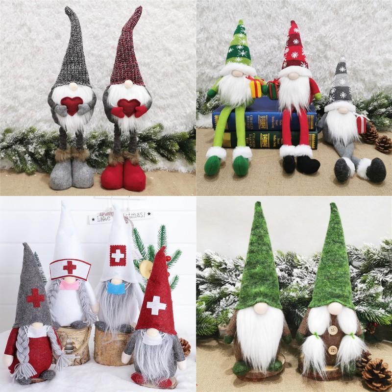 

Nordic Santa Claus Doll Ornaments for 2020 Christmas Toys Knitted Xmas Kids Gifts Home Decoration