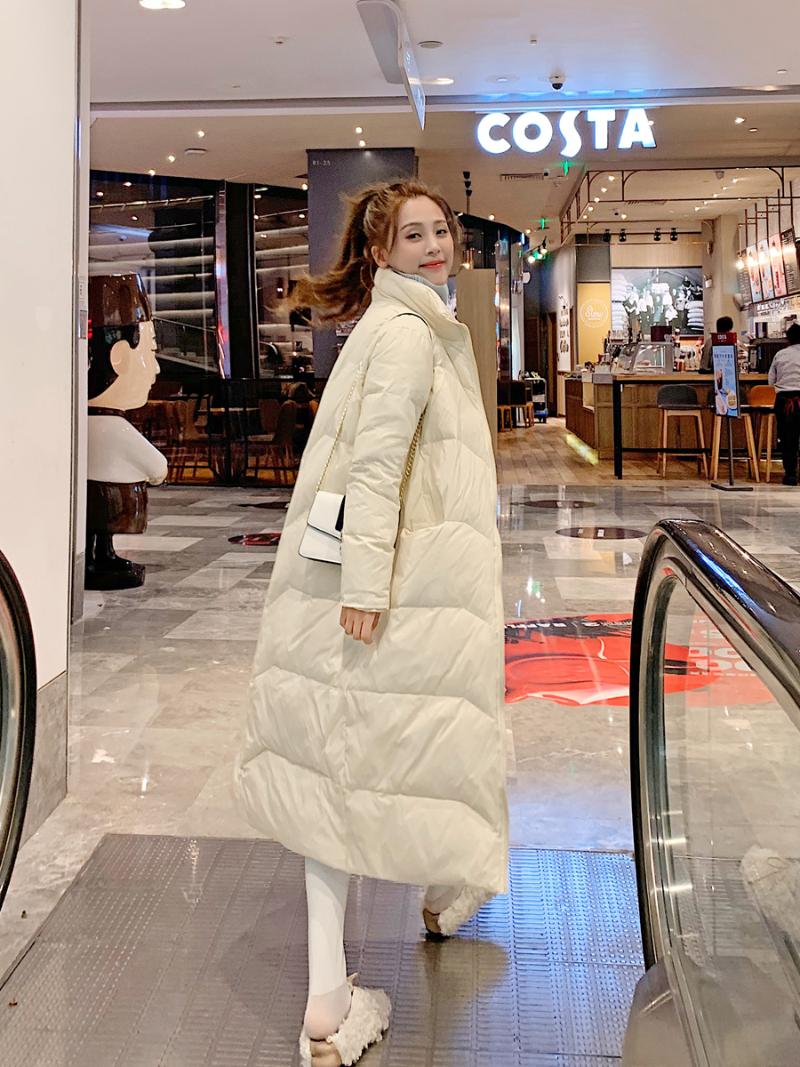 

fashion long loose women' down jacket2020 Winter New, White