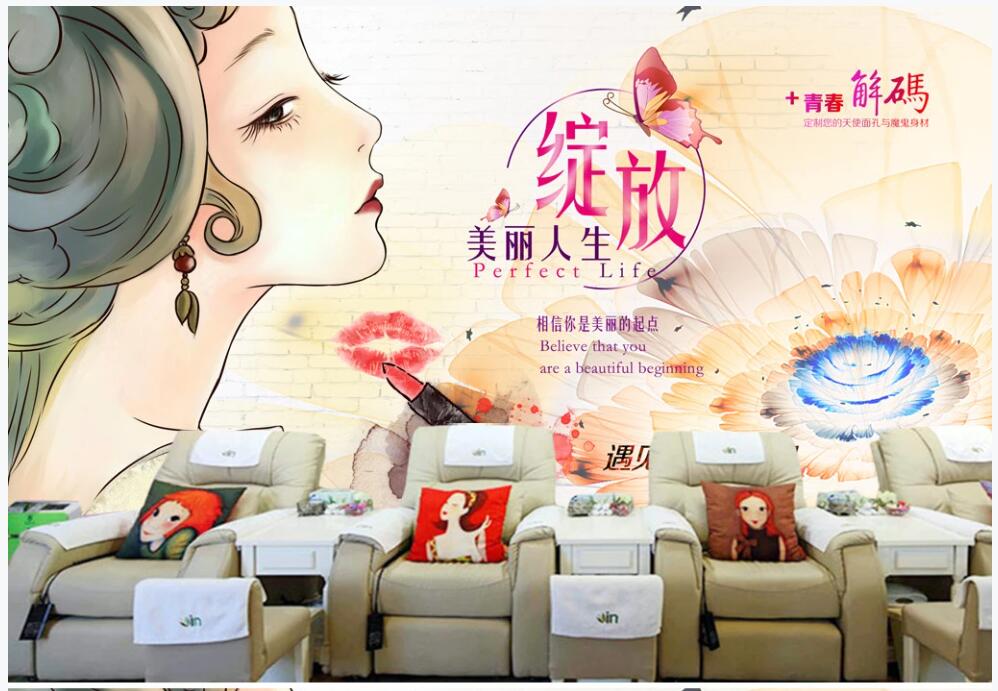 

3d wallpaper custom photo mural Hand-painted beauty salon tv background home decor 3d wall murals wallpaper in the living room, Non-woven wallpaper