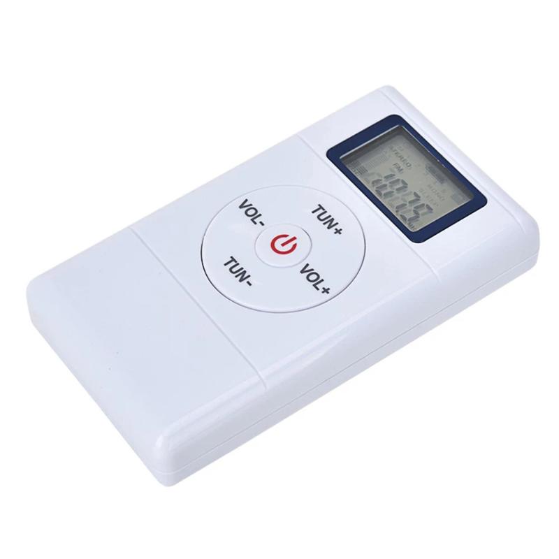 

HRD109 Portable Mini FM Radio Stereo DSP Digital Radio Clip-on Conference Receiver 60-108MHz with Earphone Lanyard Display