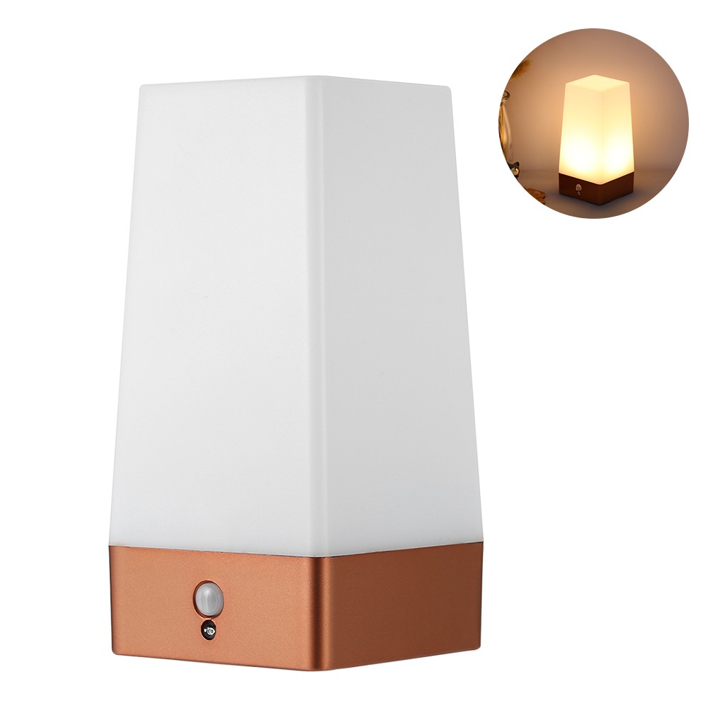 

Desktop PIR Motion Sensor LED Night Light Portable Battery Operated Bedside Night Lamp for Hallway Kitchen Bedroom Bathroom Living Room