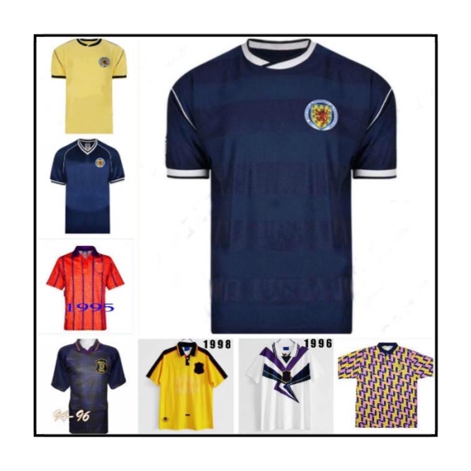 

1982 1986 1995 Scotland Retro Soccer Jersey World Cup equipment Home blue kits 1996 1998 classic Vintage SCOTLAND Retro Football Shirt, Black;yellow