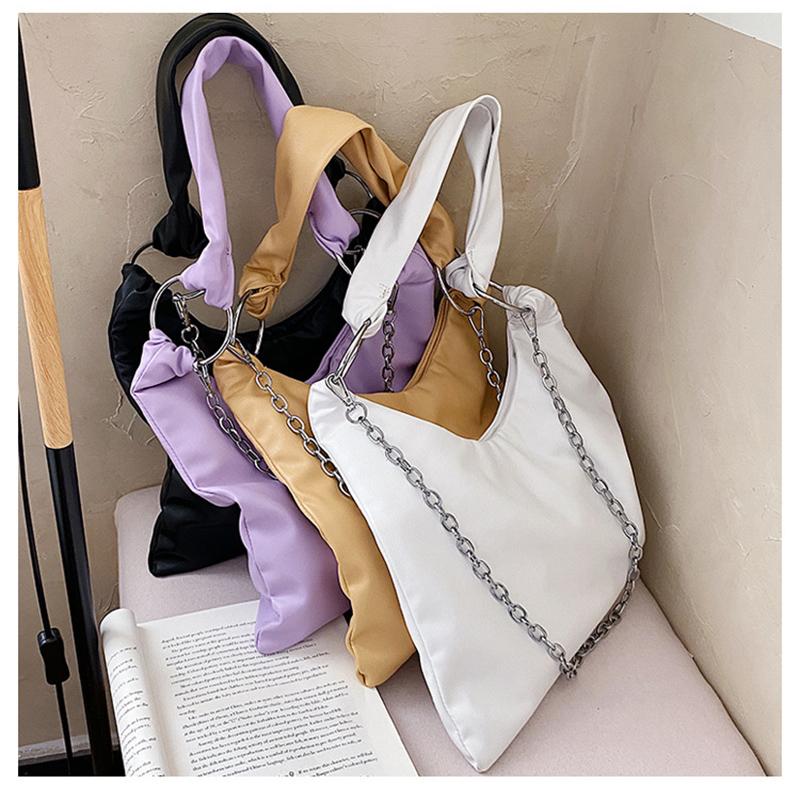 

Women Tote Bag Solid Color PU Leather Ladies Bags For Women 2021 Shoulder Bag Small Crossbody Bags, Black