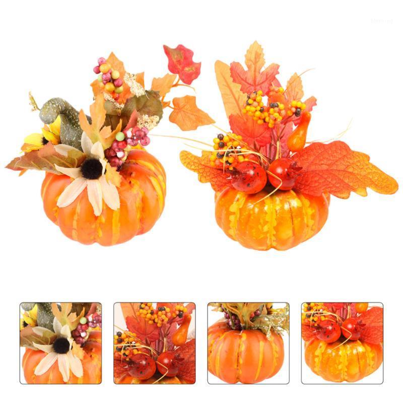 

2pcs Cute Lifelike Creative Stylish Photography Prop Halloween Sunflower Foam Pumpkin Autumn Ornaments for Party1