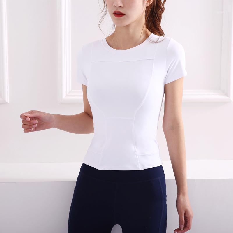 

Women Quick Dry Sports Yoga Shirt Short Sleeve Breathable Exercises Yoga Tops Soft Gym Running Fitness T-Shirts Sportswear1, Pink