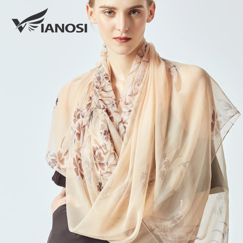

Scarves [VIANOSI] 2021 Fashion Bandana Big Size Women's Elegant Silk Scarfs For Ladies Summer Beach Stoles Luxury Hijab Echarpe
