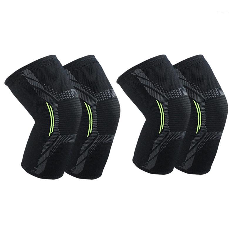 

2 Pcs Breathable Basketball Football Sports Kneepad High Elastic Volleyball Knee Pads Brace Training Knee Protect L & S1, As pic