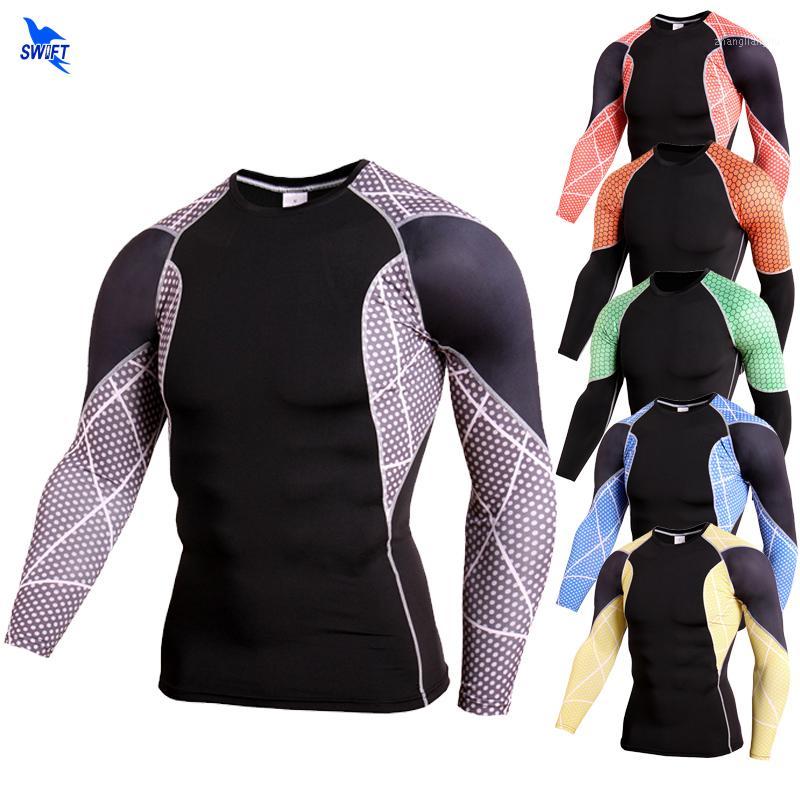 

Patchwork Long Sleeve Sport Running Shirt Men Quick Dry T-shirts Gym Exercise Clothing Fitness Top Male Rashgard Soccer Jerseys1, Tc129