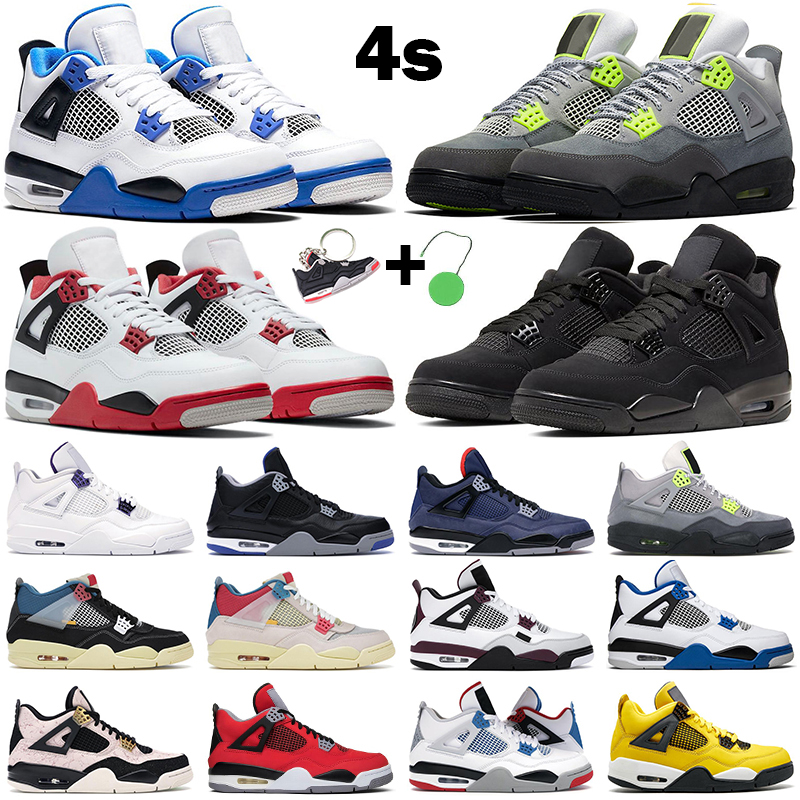 

2021 men women 4s basketball shoes Fire Red Black Cat Pure Money Ice Lemon Pink Metallic Purple mens trainers Athletic sneakers