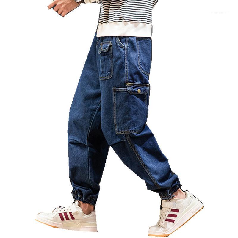 

Cargo Jeans Men Cotton Big Size Casual Multi-pocket Jeans Male Clothes 2021 New High Quality Denim Pants1, Blue