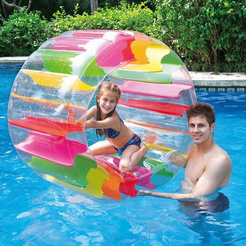 

36inch Giant Roll Ball For children Swimming Pool Toys Grass Plaything Kids Colorful Inflatable Water Wheel Roller Float #301