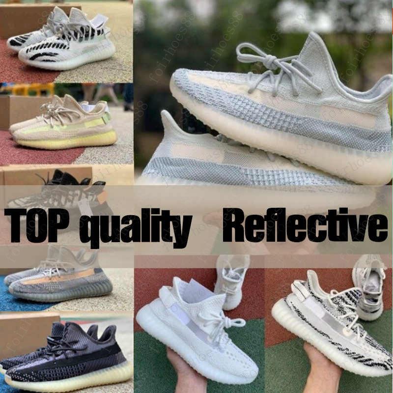

Top quality Black Static Running Shoes Women Mens 3M Reflective Synth Antlia GID Clay Zebra Beluga True Form Sneakers, Box