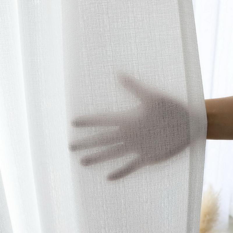 

Modern White Pure Linen Cotton Thicker Curtains for living room Translucent Window Treatments Kitchen Panel Sheer Drapes M047#30