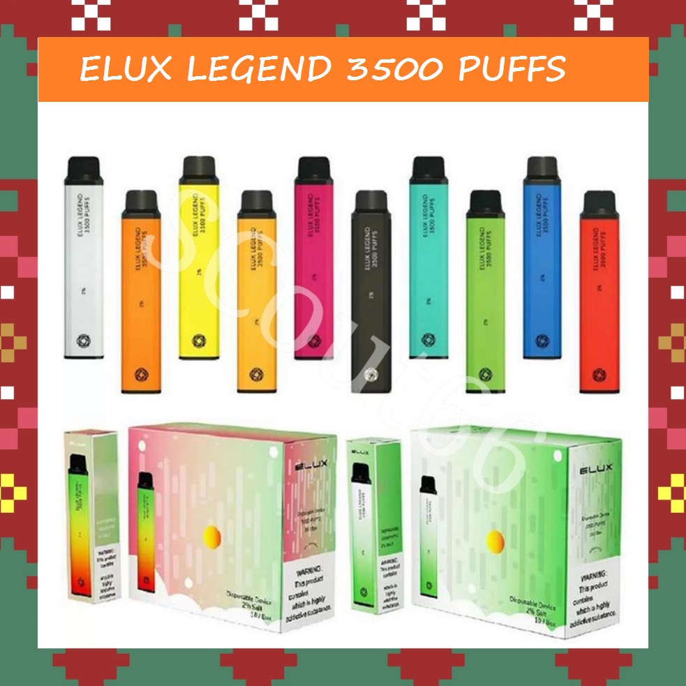

Elux Legend 3500Puffs Disposable Vape E Cigarettes 2% Pen 23colors Vaporizer Stick Vapor Kit 10ml Pre Filled Cartridge Device puff bar
