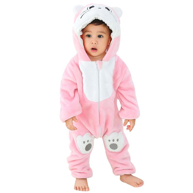 

Cotton Girls Clothes Halloween Flannel Romper Jumpsuit Children's Sets Long Sleeve Hood Baby Girl Clothes Ropa De Niña, Brown