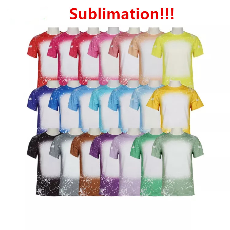 

Wholesale Sublimation Bleached Shirts Heat Transfer Blank Bleach Shirt Bleached Polyester T-Shirts US Men Women Party Supplies