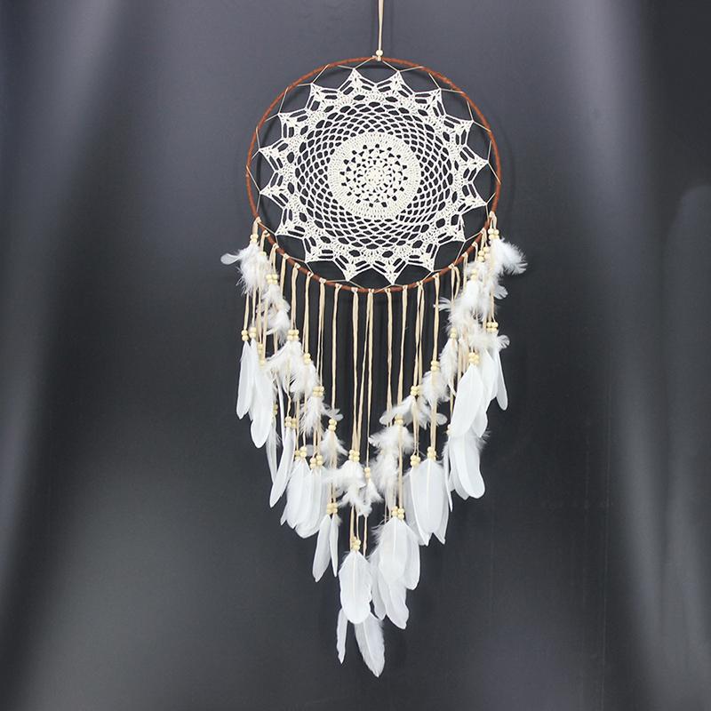 

Decorative Objects & Figurines Home Decor Oranment Large Dream Catcher Hobo Macrame Feather Dreamcatcher Pendant For Room Wall Wedding