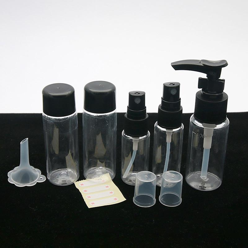 

7pc/Set Mini Travel Makeup Cosmetic Face Cream Pot Bottles Transparent Plastic Travel Accessories Empty Make Up Container Bottle