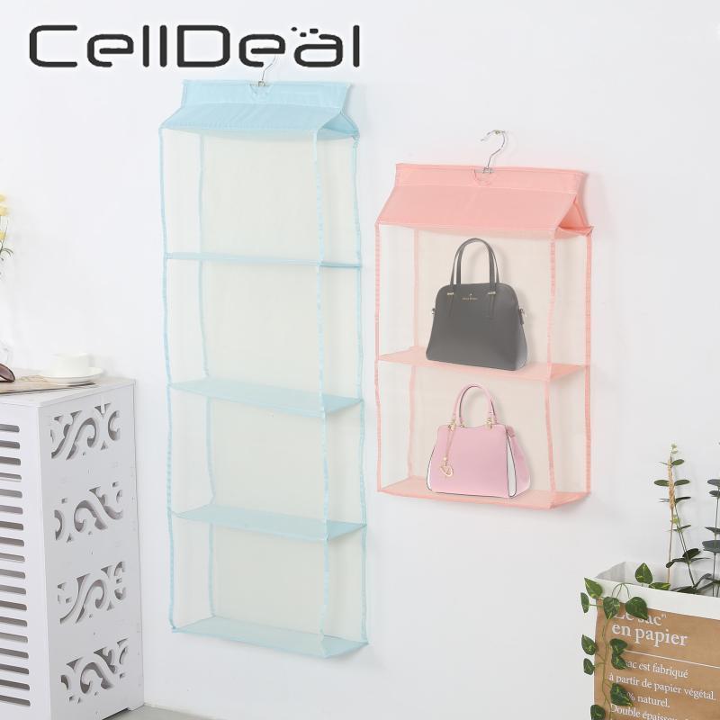 

Anti-dust Pockets Hangers Purse Handbag Storage Bag Hanging Handbag Organizer Women's Fashion Holder Tote Bag Storage1, Gray 2 layers