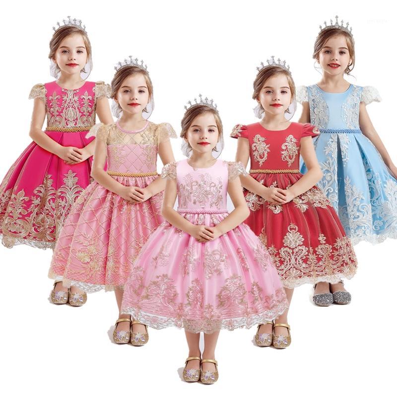 

2020 Ggorgeous Princess Dress For Girl 4 6 8 10 Ys Kids Formal Ball Gown Lace Flower Dress Vestido Infantil Teen Girl Party Wear1, Princess gown 5