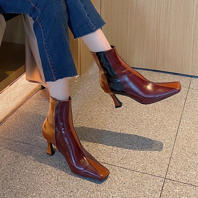 

2021 New Female Classic Ankle Party Women's Shoes More Size 34-43 Chunky High Heels Boots Gdll, Alcohol