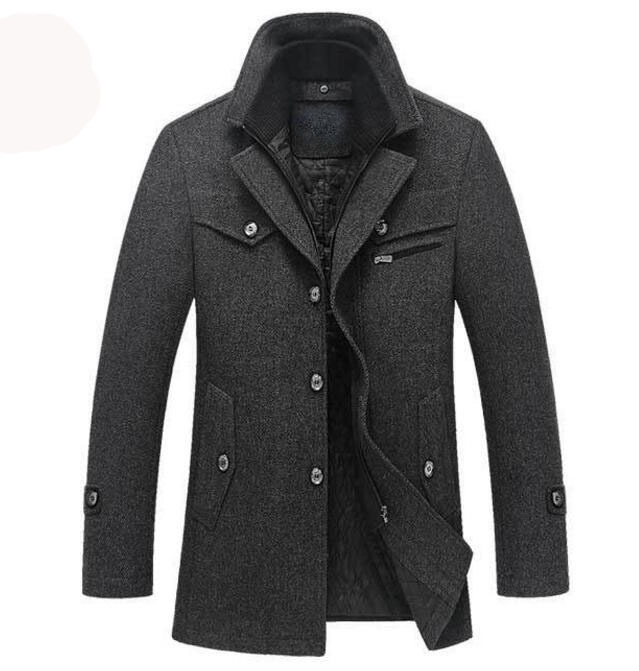 

2021 The New Masculine Peacoat Brand Clothes M-4x Thick Winter Coats Fine Fitting Warm Casual Men's Jackets Outerwear and Jacket 4u6i, Alcohol