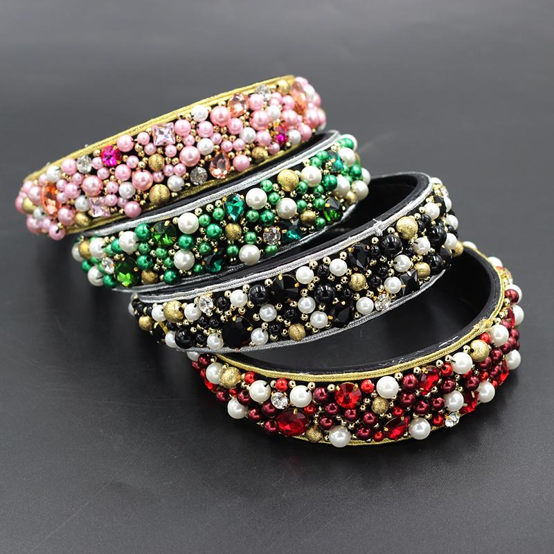 

Hair Clips & Barrettes Fashion Rhinestone Color Beaded Gold Silk Edge Handmade Luxury Ladies Prom Catwalk Accessories 817