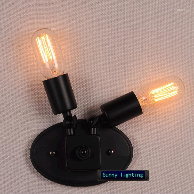 

Retro Loft metal wall lights E27 Edison bulb Bar Factory Industrial lighting antique wall lamps home lighting abajur 220-240V1